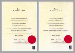 Gallop Glazetech test certification of waterproofness