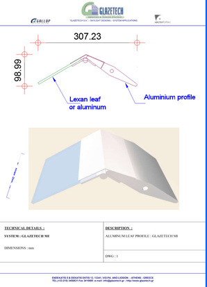 Glazetech MI sliding aluminum shading waterproof patented system double aluminum layer for insulation technical details 1
