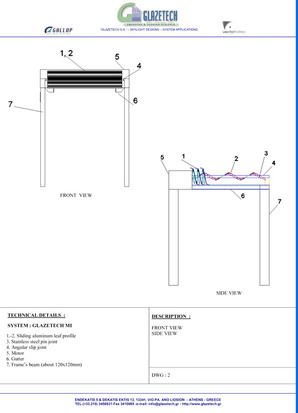 Glazetech MI sliding aluminum shading waterproof patented system double aluminum layer for insulation technical details 2