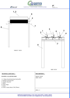 Glazetech DE aluminum shading waterproof patented system with lexan technical details 2