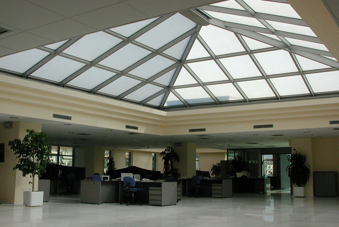 Business areas skylights Glazetech Interamerican offices εταιρικοί χώροι αίθρια